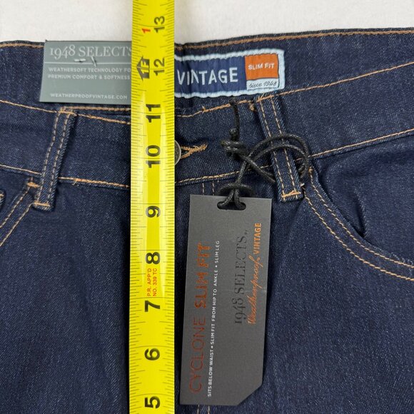 Weatherproof Vintage Men's Cyclone Slim Fit Ocean Depth Blue Denim Jeans 36x32 N - Picture 10 of 12
